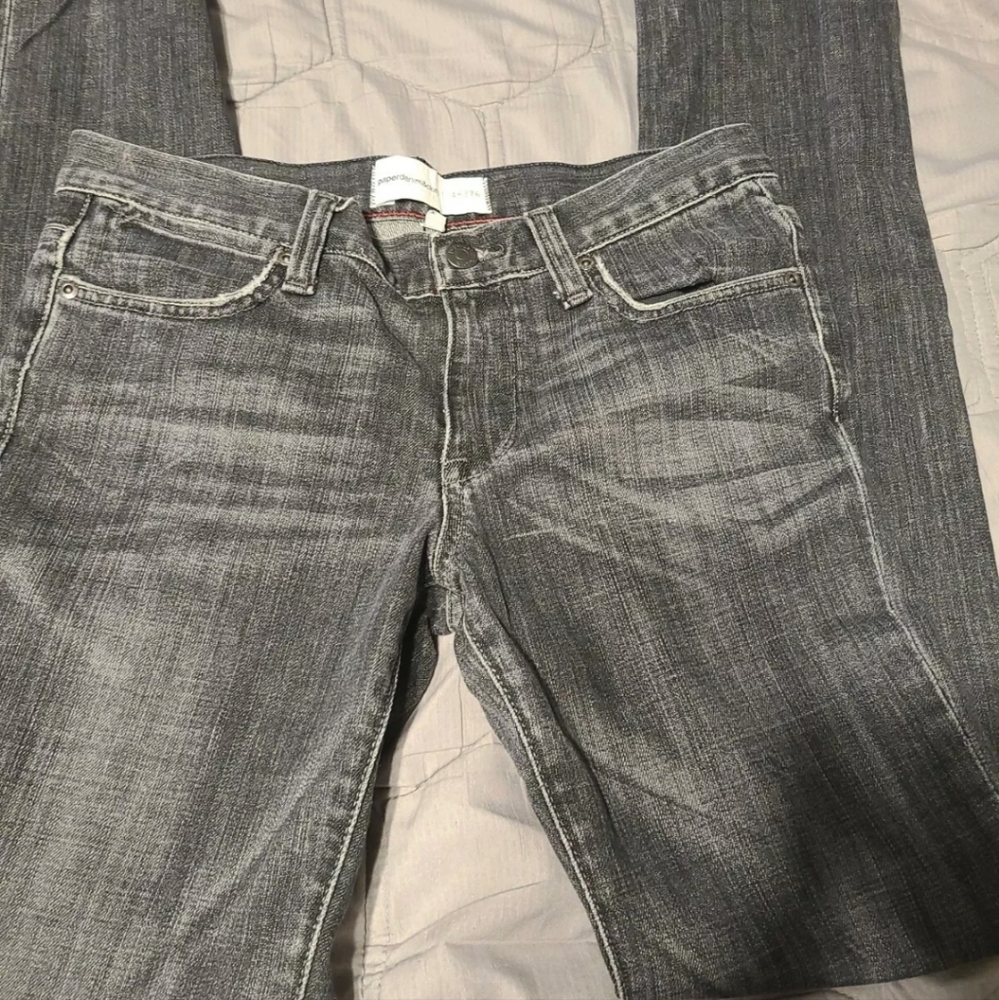 Paper Denim & Cloth Womens 4/27 Jeans Derek Cigarette Leg Pants Gray  Wash